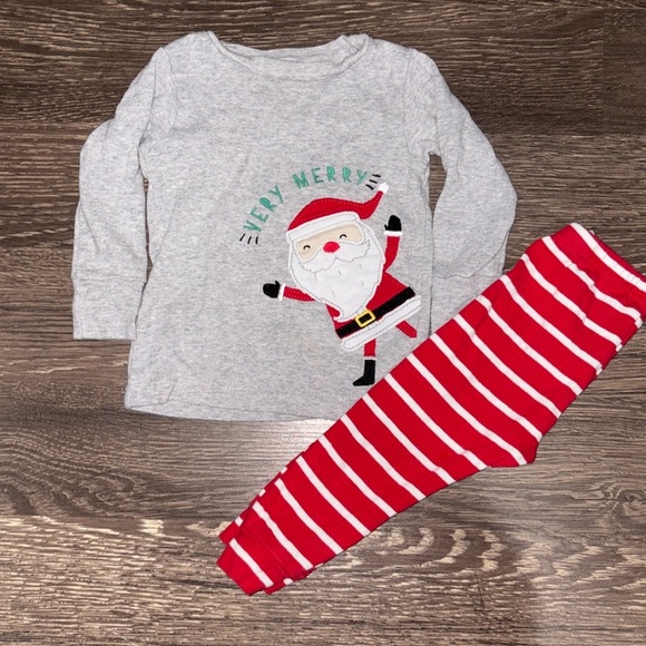 Carter’s Christmas pajama set with long sleeve cotton top and pants - Picture 1 of 5